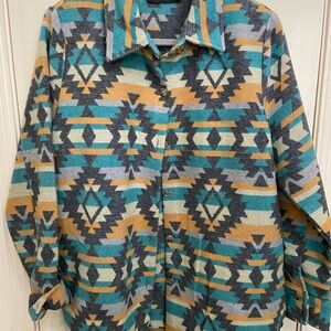 Southwestern Patterned Button-Up Shirt